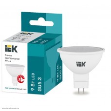 Лампа IEK LED GU5.3 JCDR(MR16) 9Вт 4000К 810лм 220В белый