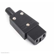 Сетевое гнездо 3pin на кабель (С13 кабельное)