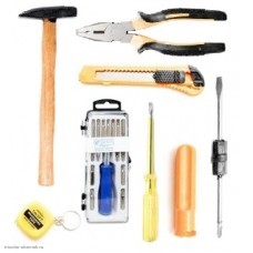 Набор инструментов SX-013 (отвертки,пассатижи,нож,рулетка,молоток,индикатор)