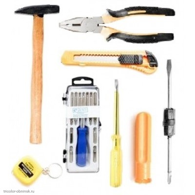 Набор инструментов SX-013 (отвертки,пассатижи,нож,рулетка,молоток,индикатор)