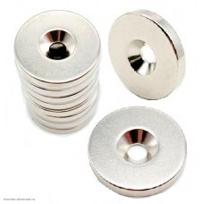 Неодимовый магнит диск 25х 3 мм с зенковкой 7.5х4.5мм
