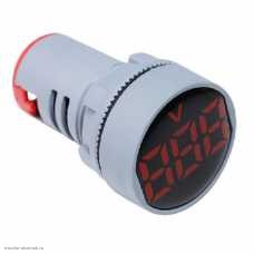 AC вольтметр цифровой 0.28" 3 разряда 30-500V диаметр отверстия М22 круглый красный