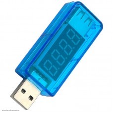 USB тестер тока и напряжения синий прямой LED 3.5-7V 0-3.0A