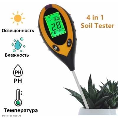 pH метр 4 in 1 (Кислотность, влажность, освещенность, температура)