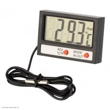 Термометр цифровой мини (комнатно-уличный/часы)