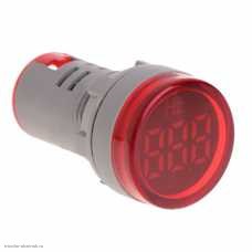 AC частотомер цифровой 0.28" 3 разряда 0-99Hz диаметр отверстия М22 круглый красный