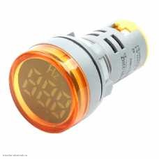 AC частотомер цифровой 0.28" 3 разряда 0-99Hz диаметр отверстия М22 круглый желтый