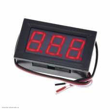 DC вольтметр цифровой 0.56" 3 разряда 0-100V 3 провода VDC4-28V размер отверстия 27х46 мм. красный