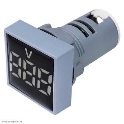 AC вольтметр цифровой 0.28" 3 разряда 30-500V диаметр отверстия М22 квадратный белый