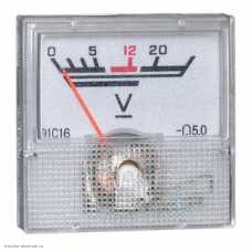 DC вольтметр стрелочный 15V (40х40) RUICHI