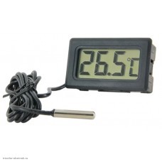 Термометр цифровой 0.56" с выносным датчиком размер отверстия 27х46 мм. ж/к 2хAG13