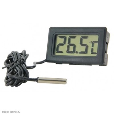 Термометр цифровой 0.56" с выносным датчиком  размер отверстия 27х46 мм. ж/к 2хAG13