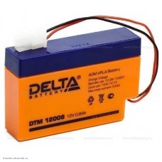 Аккумулятор 12В 0.8Ач (25х97х63) Delta12008 с выводами