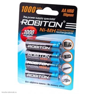 Аккумулятор  R6 1000 mAh (Ni-MH) Robiton
