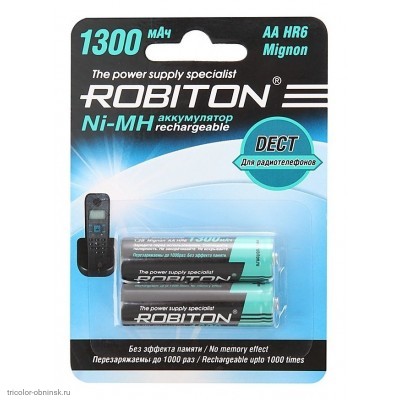 Аккумулятор  R6 1300 mAh (Ni-MH) Robiton