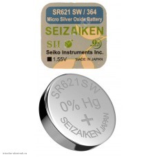 Элемент AG 1 Seizaiken (Seiko) 364 (SR621SW) (6.8 x 2.1мм) оксид-серебряный