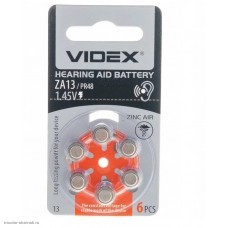 Элемент Videx ZA13 (PR48/AG5) воздушно-цинковый (для слухового аппарата) 1шт.