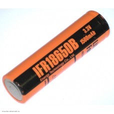 Аккумулятор LiFePO4 ET IFR18650A 1500mAh незащищенный (3.3v/flat top)