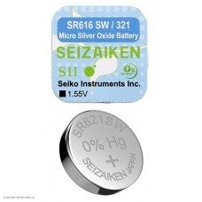 Элемент 321 Seizaiken (Seiko) 321 (SR616SW) оксид-серебряный