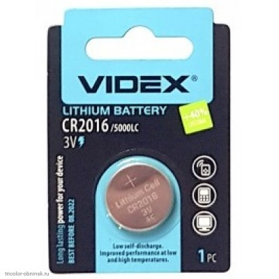 Элемент Videx CR2016 (литиевый)