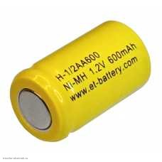 Технологический аккумулятор 1/2 R6 H-1/2AA 600 mAh (14.5*25мм / 1.2v) (Ni-MH) ET