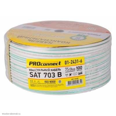 Кабель 75 Ом SAT 703B (медь/алюминий/медь) Proconnect