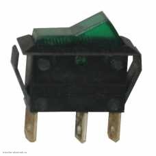 Переключатель 11x30 ON-ON 3pin ASW-09-102 без подсветки зеленый