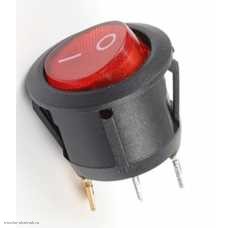 Переключатель d20 ON-OFF 3pin KCD1-8-101N SC-777 c подсветкой 12V красный