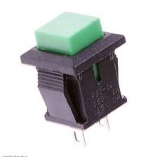 Кнопка11х13мм на 2 положения с фиксацией 2 pin 250V 1А без посветки зеленый
