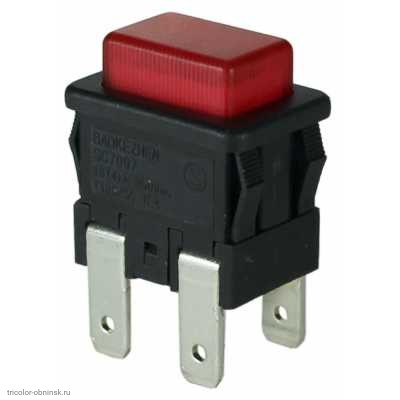 Кнопка13х19мм на 2 положения на замыкание 4 pin 250V 15А без подсветки черный