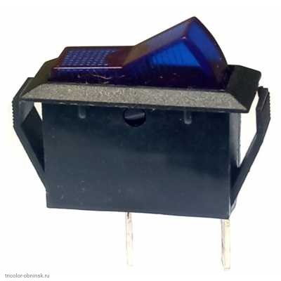Переключатель 11x30 ON-OFF 2pin ASW-09-101  без подсветки синий