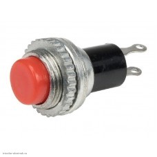 Кнопка М10 на 2 положения на замыкание 2 pin 250V 1А без подсветки гайка сверху красный