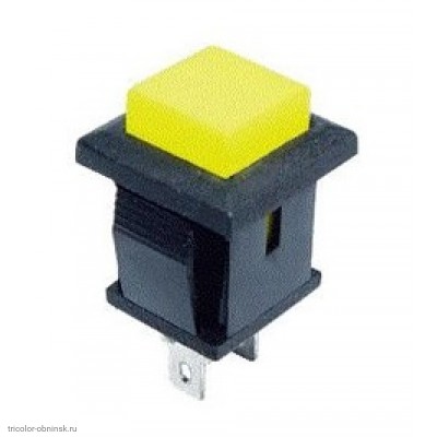 Кнопка11х13мм на 2 положения на замыкание 2 pin 250V 1А без посветки желтый