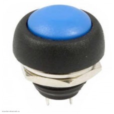 Кнопка М12 на 2 положения на замыкание 2 pin 250V 2А без подсветки влвгозащищенная синий