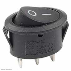 Переключатель 13х21мм на 2 положения перекидной 3 pin 250V 6А без подсветки черный