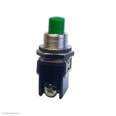 Кнопка M12 на 2 положения на замыкание 2pin (винт) 250V 4A (12V 8A) зеленый