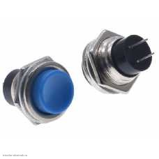 Кнопка М16 на 2 положения на замыкание 2 pin 250V 2.5А без подсветки синий
