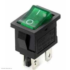 Переключатель 13X19 ON-OFF (2 группы) 4pin KCD1-4-201N SC-778 с подсветкой 12V зеленый
