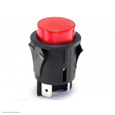 Кнопка d23 на 2 положения с фиксацией 4 pin 250V 15А с подсветкой красный