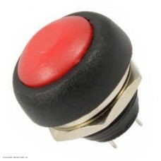 Кнопка М12 на 2 положения на замыкание 2 pin 250V 2А без подсветки влвгозащищенная красный