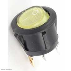 Переключатель d15 ON-OFF 3pin KCD5-2-101N SMRS-102 с подсветкой 12V жёлтый