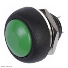 Кнопка М12 на 2 положения на замыкание 2 pin 250V 2А без подсветки влвгозащищенная зеленый