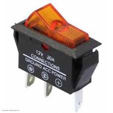 Переключатель 11x30 ON-OFF 3pin KCD3-5-101N SC-791 ASW-09D с подсветкой 12V жёлтый