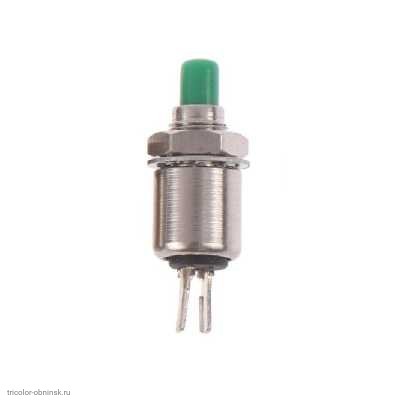 КнопкаМ5 на 2 положения на замыкание 2 pin 250V 1А без подсветки зеленый
