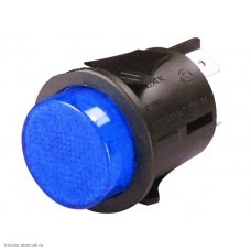 Кнопка d23 OFF-ON 2 группы с фиксацией 12V 25A 4pin SC-7087 с посветкой 12V синяя
