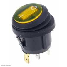 Переключатель d20 ON-OFF 3pin KCD1-8-101NW SC-777 WL влагозащищенный с подсветкой 12V желтый