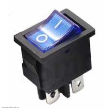 Переключатель 13X19 ON-OFF (2 группы) 4pin KCD1-4-201N SC-778 с подсветкой 12V синий