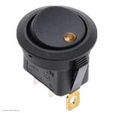 Переключатель d20 ON-OFF 3pin KCD1-8-101EN SC-777D с подсветкой 12V желтый