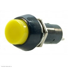 Кнопка М10 на 2 положения с фиксацией 2 pin 250V 2А без подсветки желтый