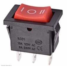 Переключатель 09х14мм на 3 положения нейтраль с фиксацией 3 pin 250V 3A без подсветки красный